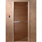 Дверь стеклянная для бани, бронза прозрачная, 1900х700 (DoorWood)