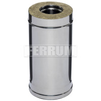 Сэндвич труба для дымохода L=0,5м (НЕРЖ-430/0,5-НЕРЖ-430/0,5) d-80/160 (Ferrum GS)