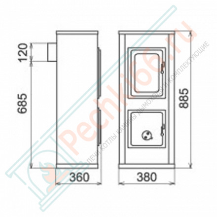 Отопительная печь Verona, Бежевая (Thorma)
