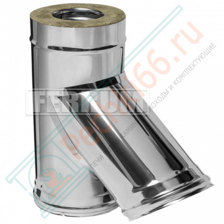 Сэндвич тройник 45° (НЕРЖ-430/0,8-НЕРЖ-430/0,5) d-130/200 (Феррум)