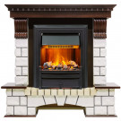 Каминокомплект электрический Pierre Luxe угловой - Темный дуб / Белый (Высота 1050мм) с очагом Brookline Black (Dimplex)