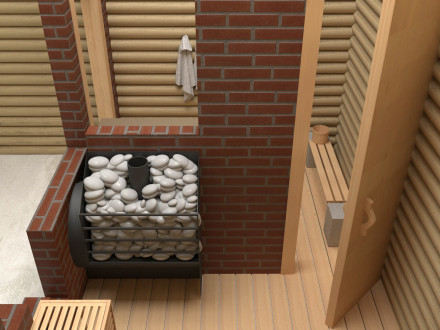 Печи для бани на 3 помещения CАБАНТУЙ 3D 20 панорама