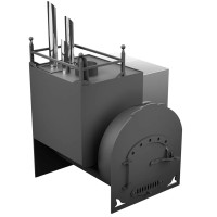 Печь для бани с баком для воды 60 л Горыныч Мини З/К, закрытая каменка с парогенератором ТермоСфера