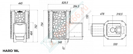 Печь банная HARD CERAMIC ANTIQUE 28L 2021 Панорама (Сталь-Мастер)
