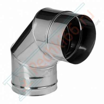 Отвод 90° без изол (НЕРЖ-321/0,8) d-115 (Дымок-Lux)