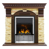 Электрокаминокомплект Dublin угловой - Темный дуб / Сланец с очагом Flagstaff