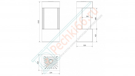 Газовая печь-камин LEO/HOME/BOX/LP/45/68/G31/37MBAR/C (баллонный газ) (Kratki)