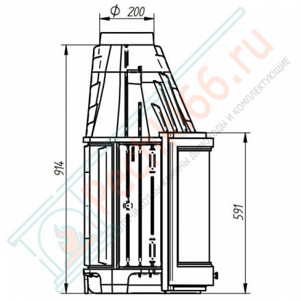 Чугунная топка 820 PRISMA (Ferlux) 18 кВт