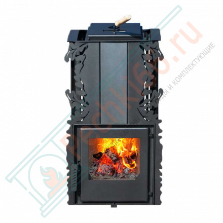 Печь банная Терма Каменка мини укороченная топка, панорама (Варвара)