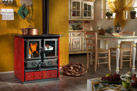 Печь с варочной поверхностью Rosetta Maiolica, цвет Бордовый (La Nordica)