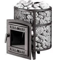 Печь банная "Атмосфера М" короткий топливный тоннель сетка (ProMetall)