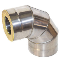 Сэндвич-отвод 90° (НЕРЖ-439/1,0-НЕРЖ-439/0,5) d-115/200 (УМК)