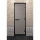 Дверь для хамама в черном профиле, сатин 2000x900 мм (DoorWood)