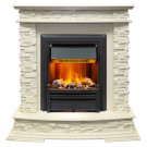 Каминокомплект Luzern - Слоновая кость с электрическим очагом Brookline Black