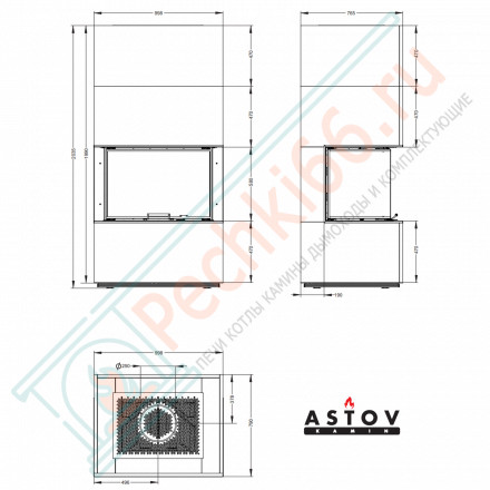 Печь-камин Aplit ПЗС 8457 (Астов)