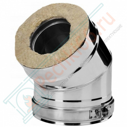 Отвод 45° V50R с изол (AISI-321/0,8-AISI-304/0,5) d-150/250 (Вулкан-Cerablanket)