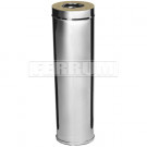 Сэндвич труба для дымохода L=1м (НЕРЖ-430/1,0-НЕРЖ-430/0,5) d-115/200 (Ferrum HF Plus)