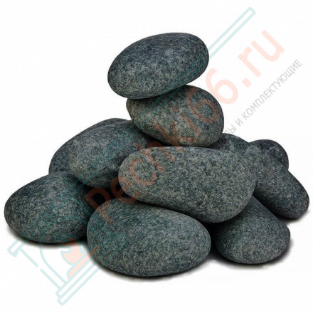Камень для бани Пироксенит "Черный принц" шлифованный средний, 10 кг, м/р Хакасия (коробка), 10 кг