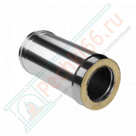 Сэндвич труба для дымохода L=500 (НЕРЖ-321/0,8-НЕРЖ-439/0,5) d-120/200 (Дымок-Lux)