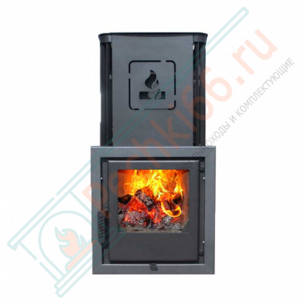 Печь для бани Терма Каменка мини удлиненная топка панорама (Варвара)